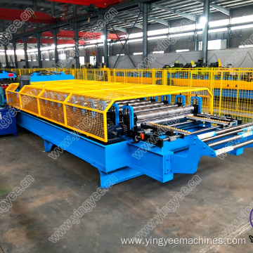 Roof sheet roll forming machine with glazed profile